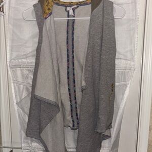 Matilda Jane Gray Tan Cozy Sleeveless Cardigan